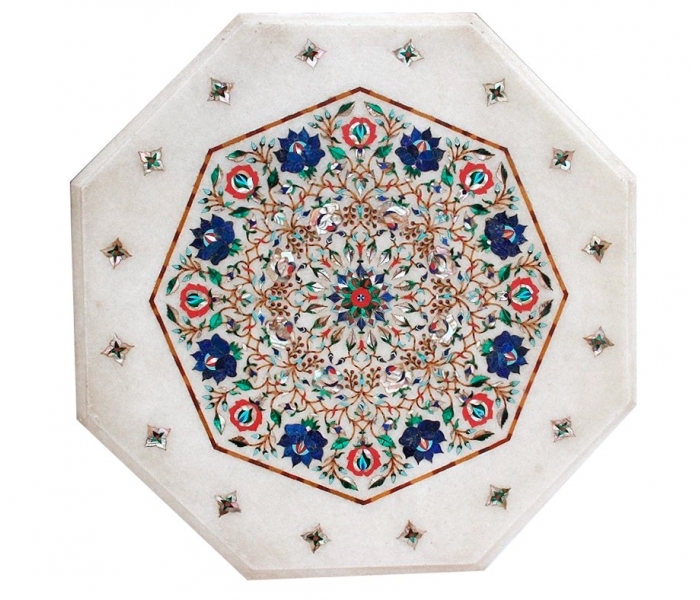 Octagonal marble top decorated with...
