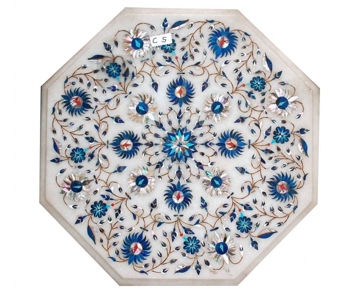 Octagonal marble top decorated with...