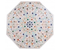 Rectangular pietre dure crema marfil marble mosaic inlay table top