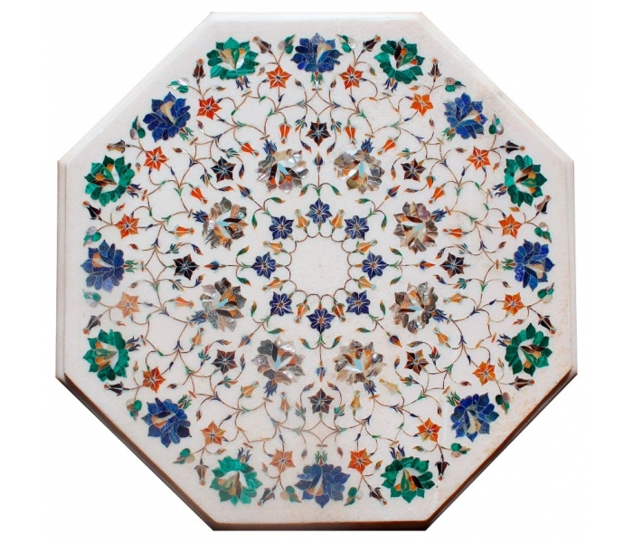 Octagonal marble top decorated with...