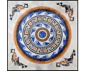 Square Greco-Roman mosaic table top including blue lapis lazuli