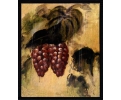 Modern grapes still-life oil on canvas framed painting