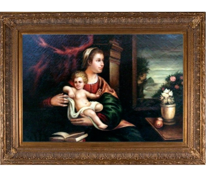 Ecclesiastical Virgin and Child oil...