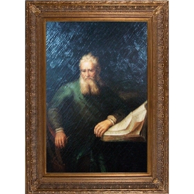 Man portrait oil on wood...