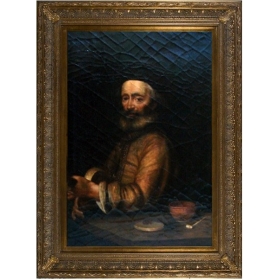 Man portrait oil on wood...