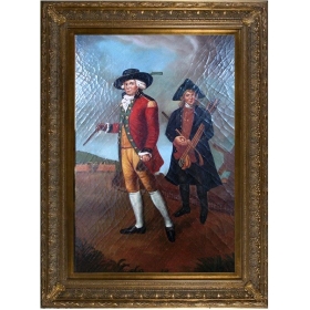 Two men portrait oil on...