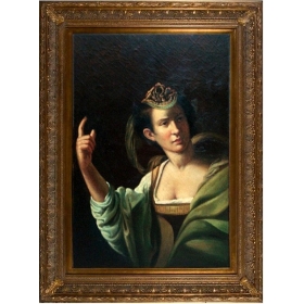 Woman portrait oil on wood...