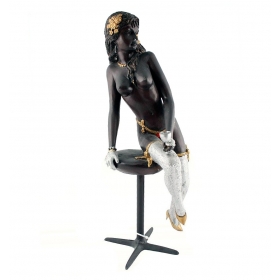Bronze nude painted figure...