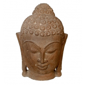 Brown sandstone Buddha head...