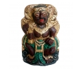 Painted oriental wooden sculpture