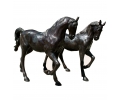 Pair of horse bronze statues