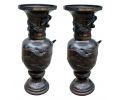 Pair of bronze vases 