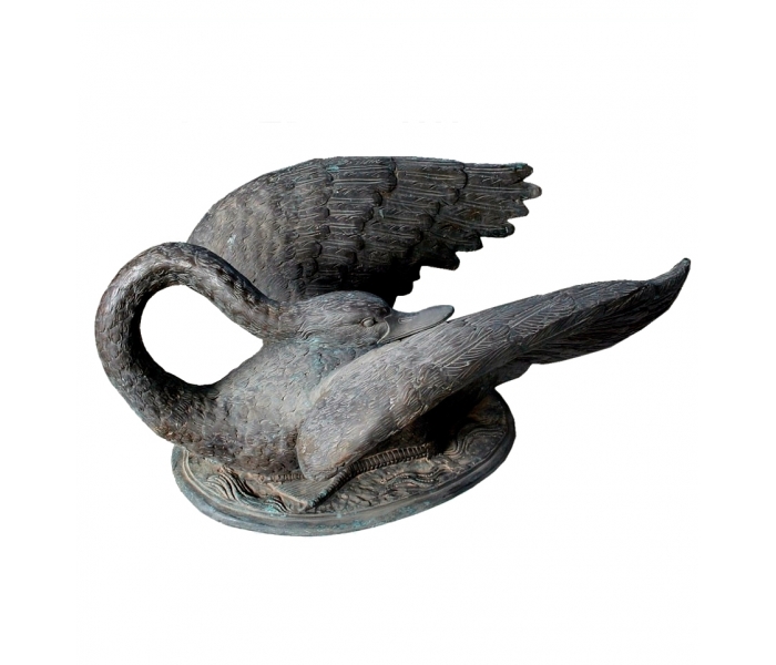 PIE DE MESA DE BRONCE CON FORMA DE CISNE