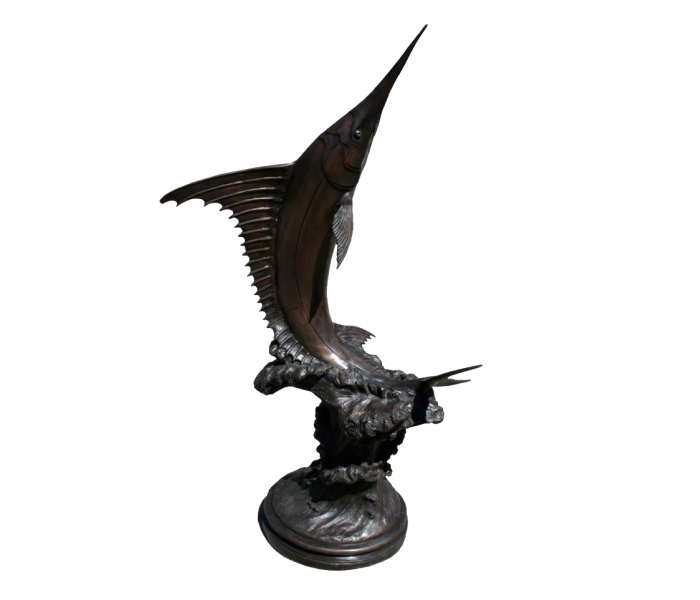 Swordfish bronze figure statue