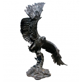 Perched eagle bronze figure