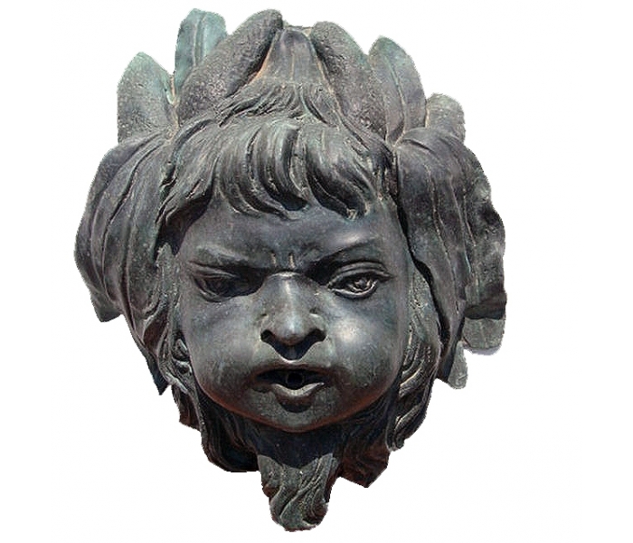 Bronze putto cherub head mascaron...