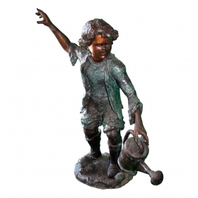 Life-size bronze boy with...