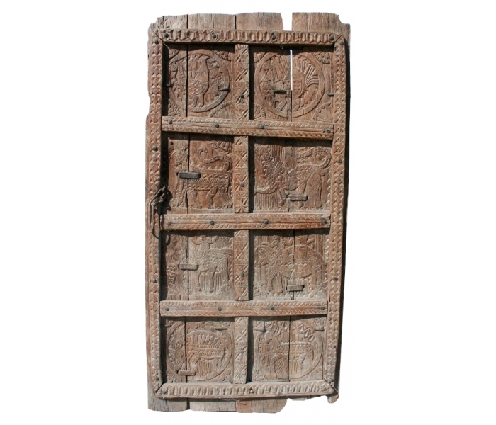 Antique small door with original iron...
