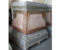 Serpentine green and Verona red marble plinth base