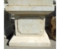 White veined Carrara marble panelled plinth base
