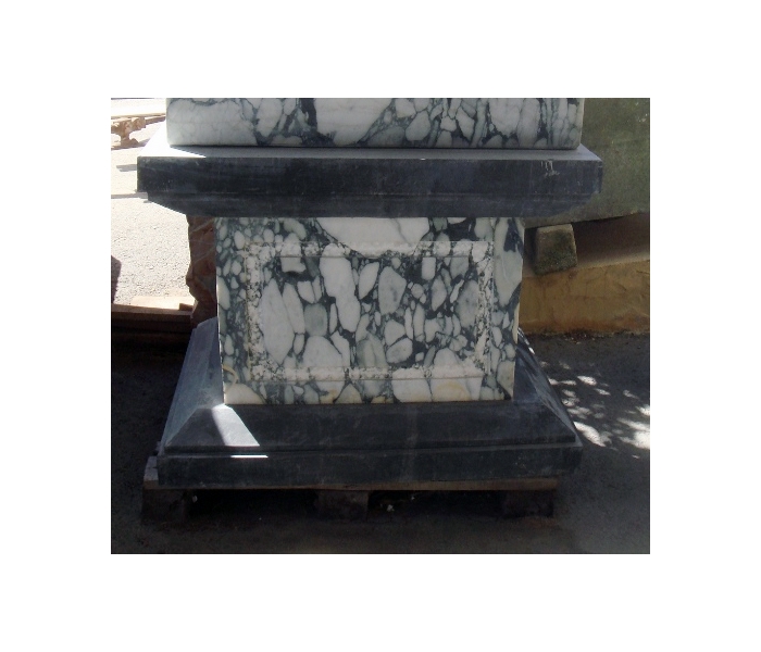 Belgian and breccia marble plinth base
