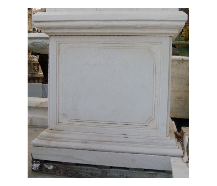 White Carrara marbe panelled plinth base