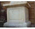 Aged white Carrara marble panelled plinth base