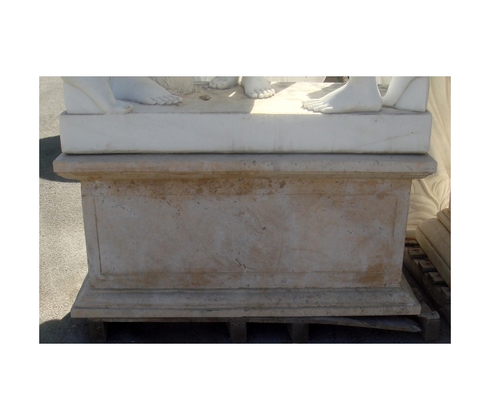 Long brown limestone marble plinth base