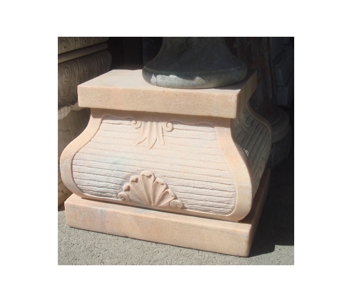 Hand carved rosetta marble plinth base
