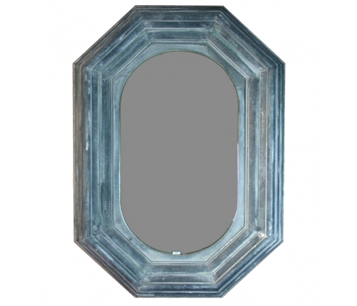 Octagonal mirror with white classical...