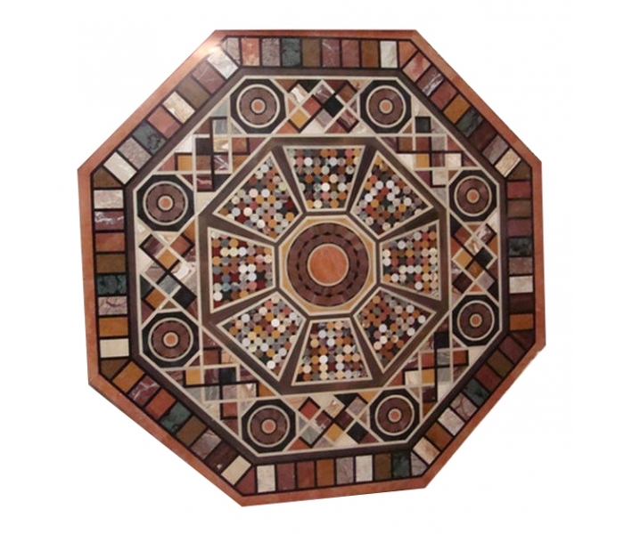 Octagonal marble table top decorated...
