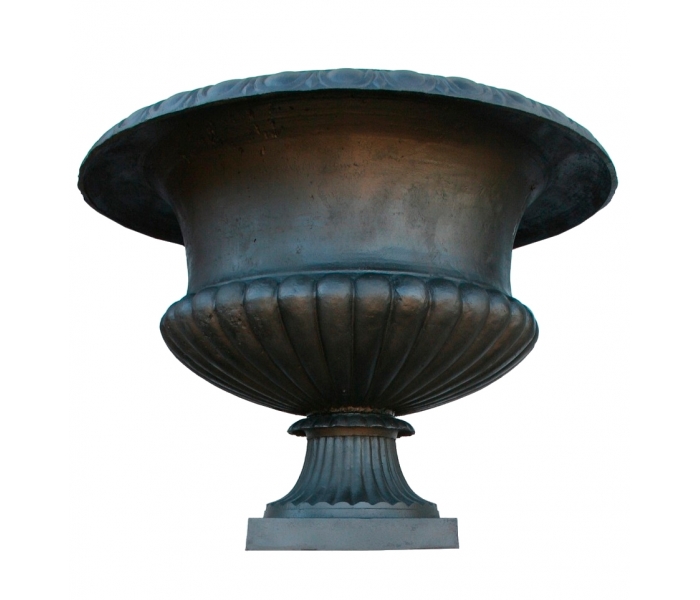 Large cast iron garden urn