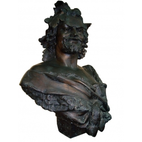 Life-size bronze Bacchus bust