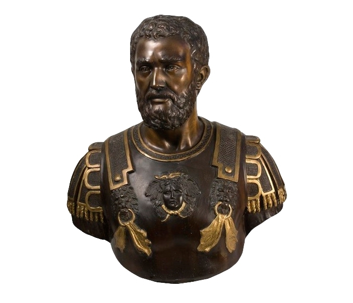 Spanish 2-Tone Bronze Bust of a Roman...