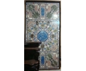 10-seater marble dining table top decorated with al-Andalus inspired Italian pietra dura hardstone mosaic inlay, including lapis