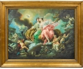 Mitological scene oil con canvas framed painting