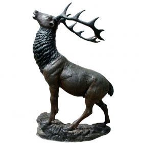Life-size bronze stag statue
