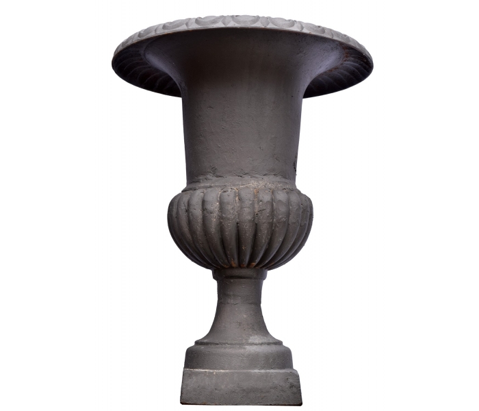 Cast iron garden urn