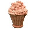 Faux reconstituted stone fruit basket finial sculpture
