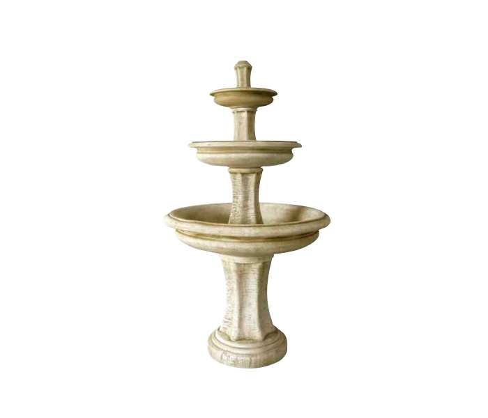 Faux marble two tier garden fountain