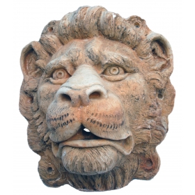 Faux marble lion head mascaron