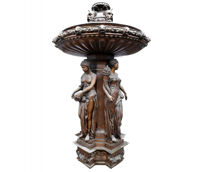 Large 1-tier bronze fountain with...