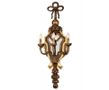 Faux gilt bronze resin wall three arm sconce