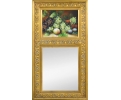 Trumeau mirror with gilded frame and still-life painting 