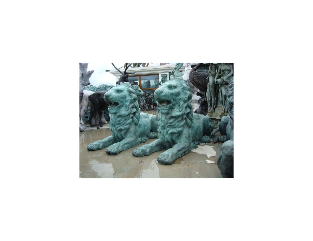 Escultura de leones de bronce | Esculturas para decoracion de jardines