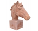 Hand carved Alicante red marble horse bust
