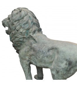 Pareja de leones de bronce a tamaño natural