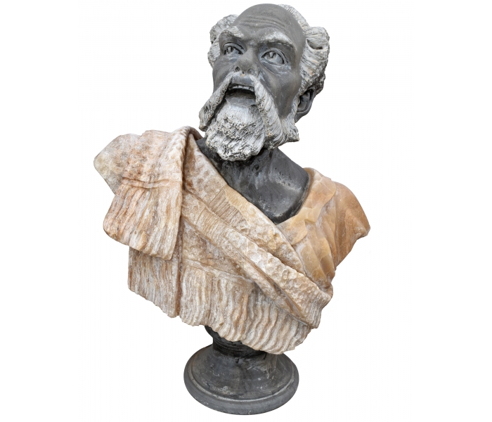 Honey onix and Belgium black marble bust