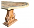 Mesa de mármol pintada con pies realizados en madera