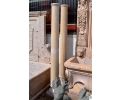 Pair of Carrara white marble column shafts 